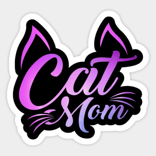 'Cat Mom' Adorable Cats Lover Gift Sticker